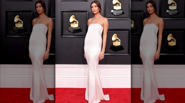 Hailey Bieber Grammys dress 2022