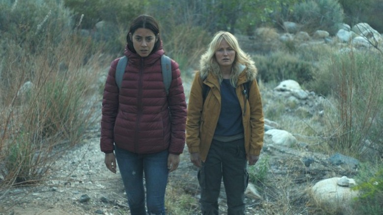 Lorenza Izzo and Malin Akerman walking