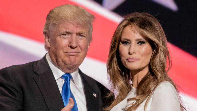 Donald and Melania Trump smiling