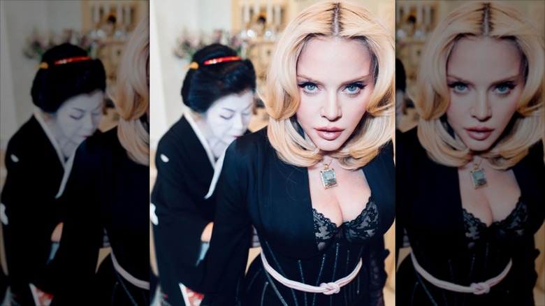 Madonna getting ready for a party