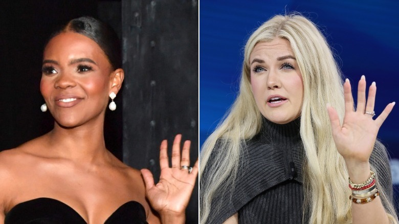 Split image of Candace Owens and Erika Kirk