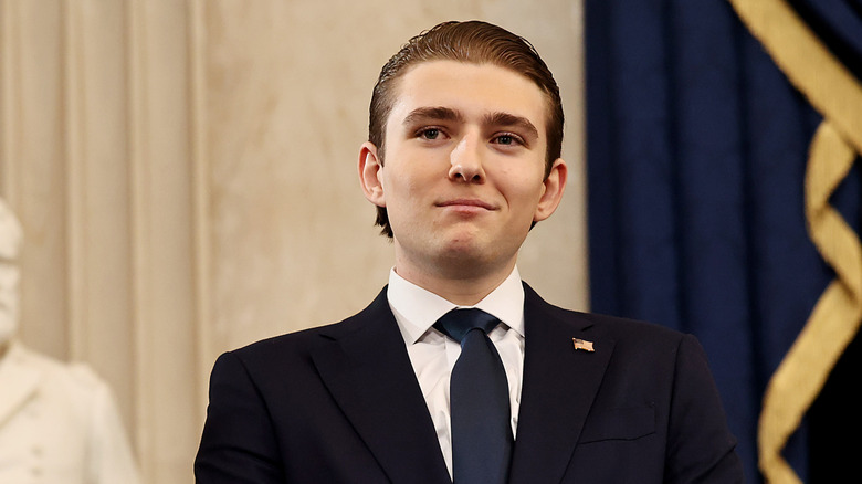Barron Trump wearing a suit