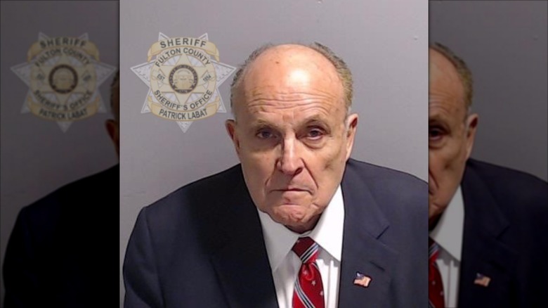 Mug shot of Rudy Giuliani at Fulton County Jail