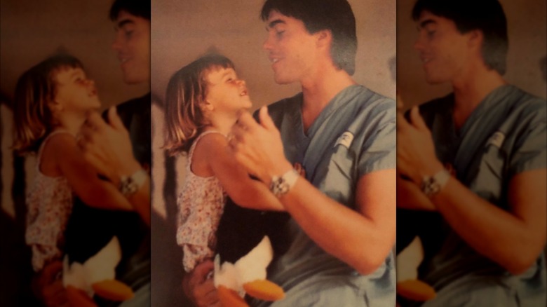 Young Maggie Gyllenhaal with her father, Stephen Gyllenhaal
