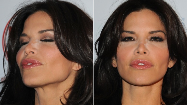 Split image of Lauren Sánchez attending the Pussycat Dolls Burlesque Saloon in Las Vegas, NV (2012)