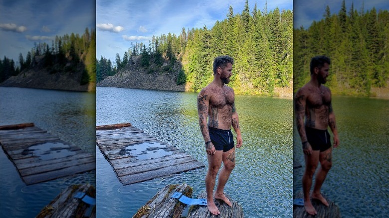 Kenny Brain out on a lake