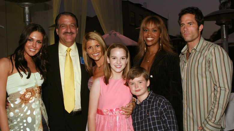 (l-r): "Summerland" stars Taylor Cole, executive Joe Lucas, Lori Loughlin, Kay Pandabaker, Nick Benson, Merrin Dungey, and Shawn Christian
