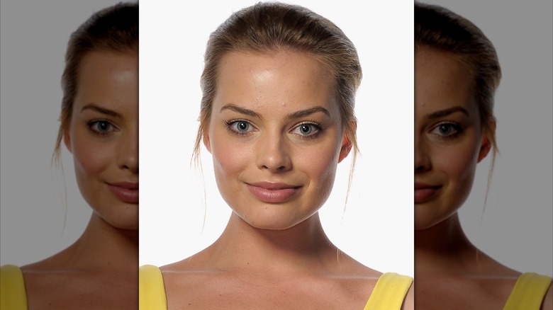 Margot Robbie light brown hair yellow dress