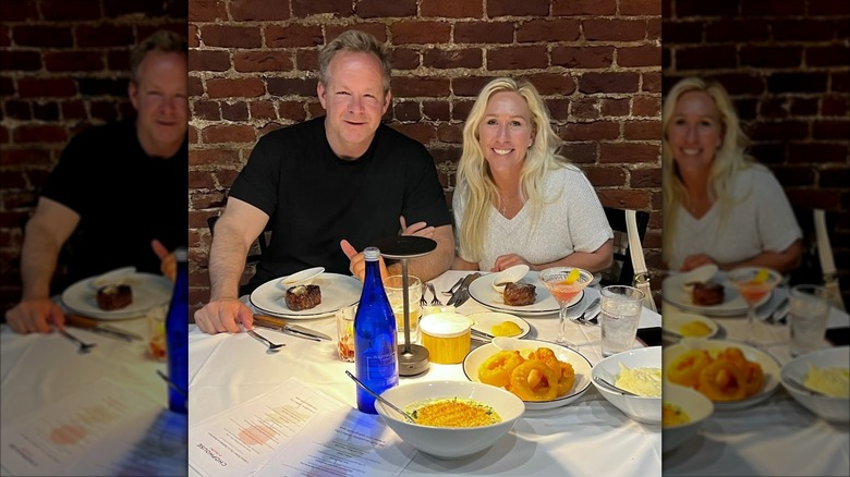 Marjorie Taylor Greene and Brian Glenn eat dinner
