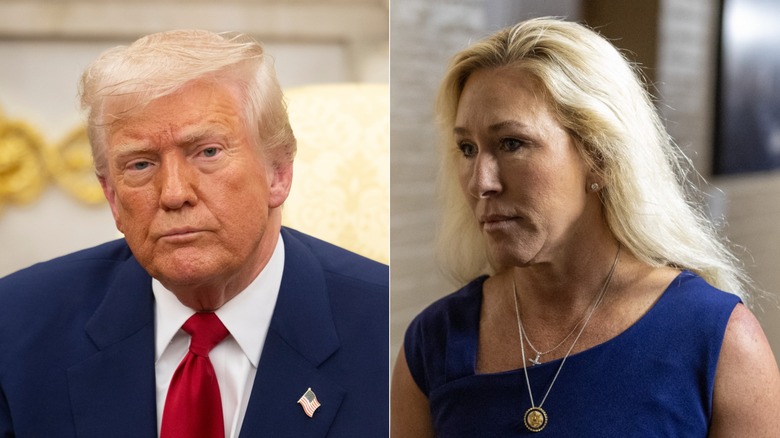 Donald Trump and Marjorie Taylor Greene pictured next to each other