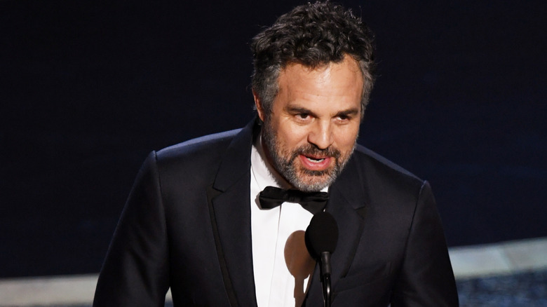 Mark Ruffalo delivering a speech