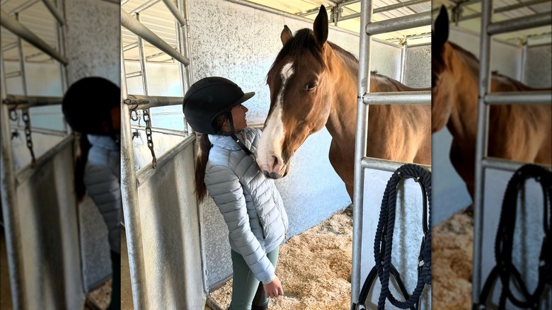 Grace Wahlberg with a horse