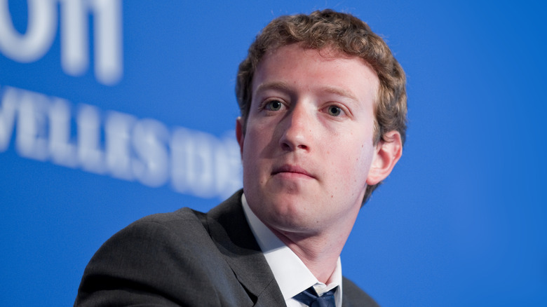 Facebook CEO Mark Zuckerberg participates to a conference about web technologies during the french G8
