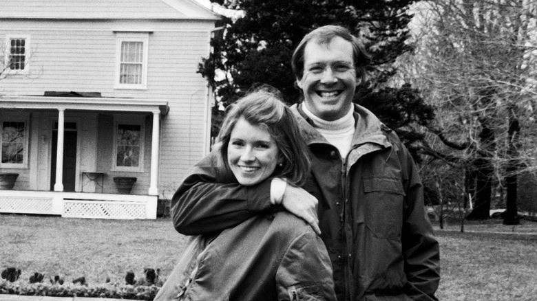 Martha Stewart and husband, publisher Andy Stewart, outside their home, 24th March 1980.
