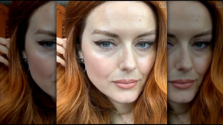 woman with batwing eyeliner