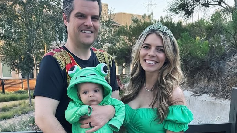 Matt Gaetz and Ginger Luckey Gaetz pose together in Halloween costumes (2025)