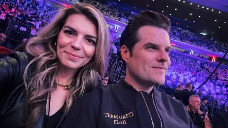 Ginger Luckey Gaetz and Matt Gaetz at Madison Square Garden (2024)