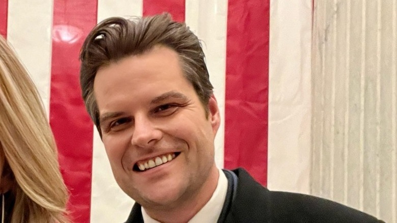 Matt Gaetz and Ginger Luckey Gaetz pose for a selfie in Washington, DC (2025)