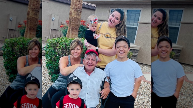 Matt, Zach, and Tori Roloff posing with Caryn Chandler
