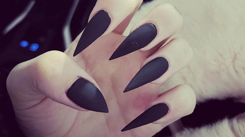 New Year matte black nails - Nail Art