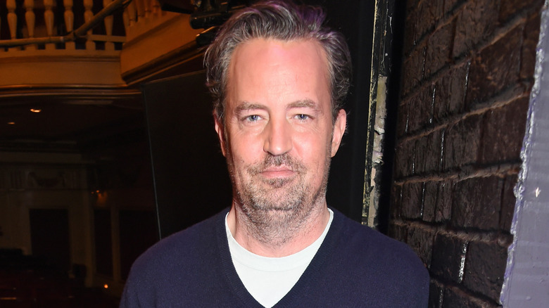 Matthew Perry looking serious