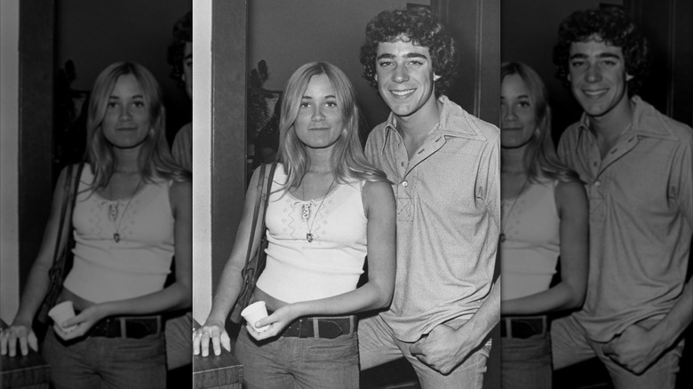 Maureen McCormick and Barry Williams posing for a photo in 1972
