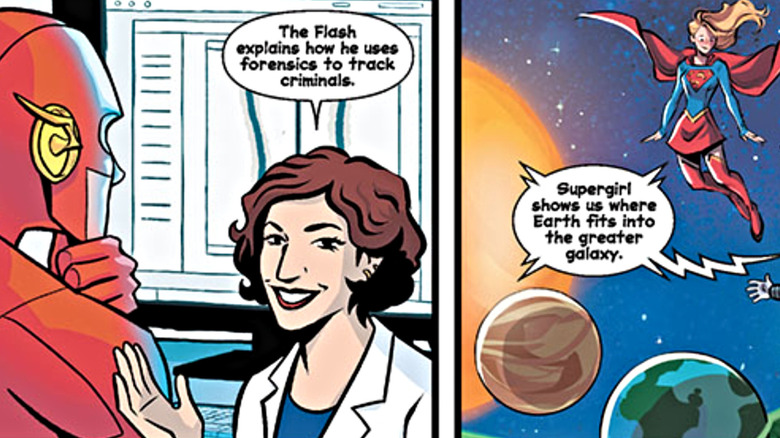 Illustration of Mayim Bialik in the graphic novel Flash Cards