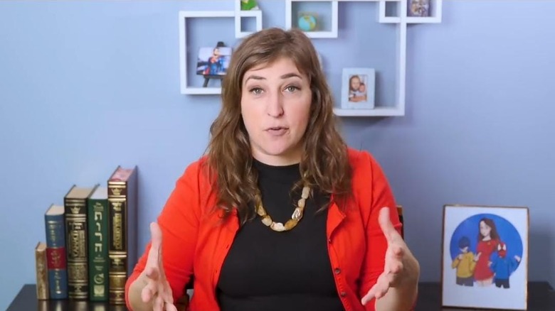 Dr Mayim Bialik in a video speaking about her faith