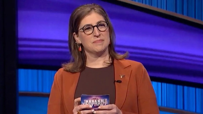 Mayim Bialik hosts "Jeopardy"