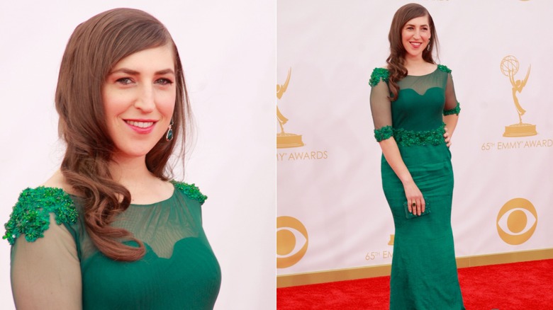 Mayim Bialik attends the 2013 Emmy Awards