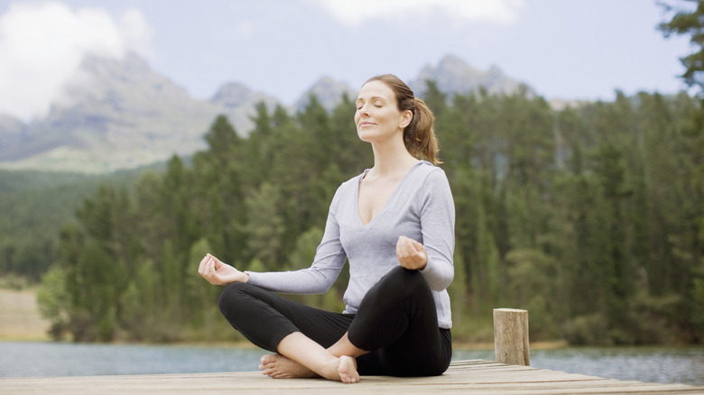 Woman meditating