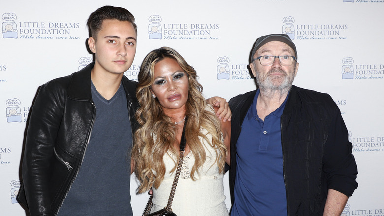 Nicholas "Nic" Collins with his parents Phil Collins and Orianne (Cevey) Collins in 2018.