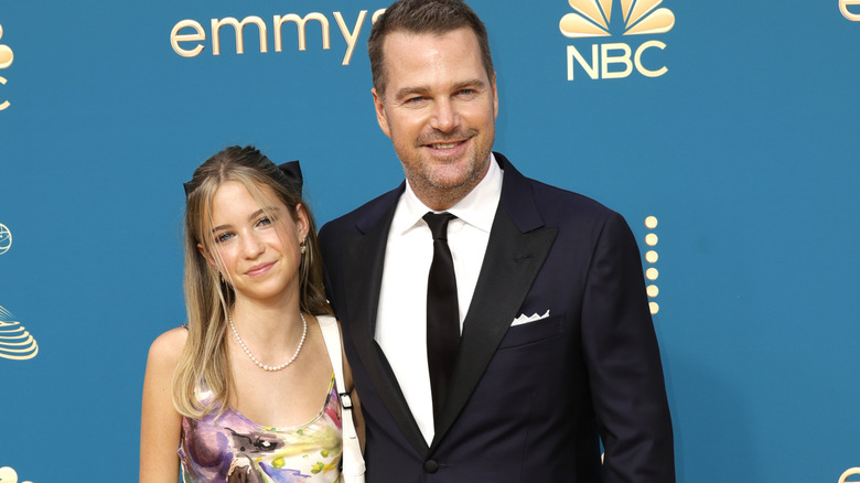 Chris and Maeve O'Donnell smiling at the Primetime Emmys in 2022