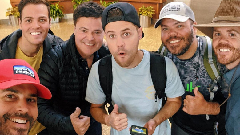 Donny Osmond and his five sons smiling