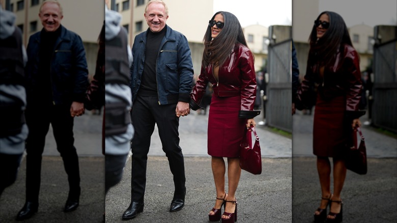 Francois Henri Pinault and Salma Hayek at Fashion Week in Milan