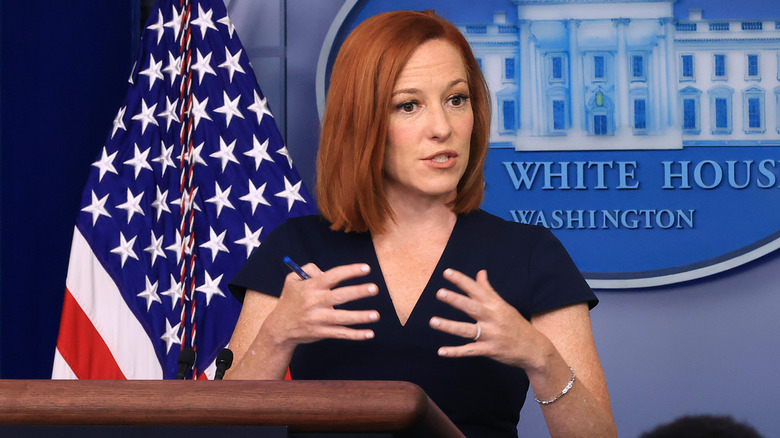 Jen Psaki at podium