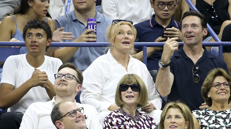 Oscar Jackman, Deborra-Lee Furness, and Hugh Jackman at the US Open