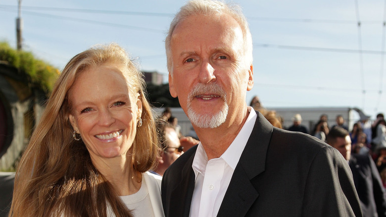 Suzy Amis and James Cameron attending a New Zealand movie premiere in 2012