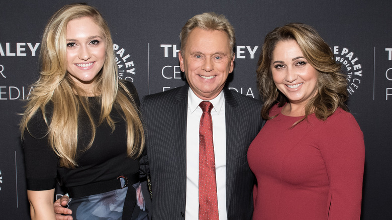 Pat Sajak with daughter Maggie and wife Lesly Brown