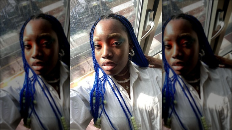 Blue box braids