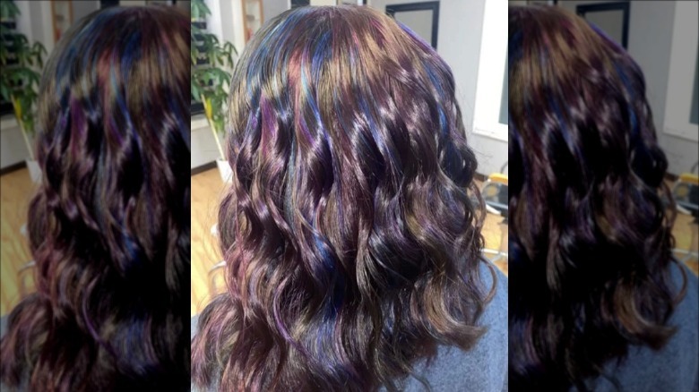 Blue and purple highlights