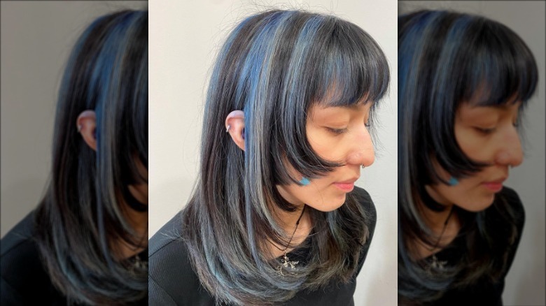 Blue chunky highlights