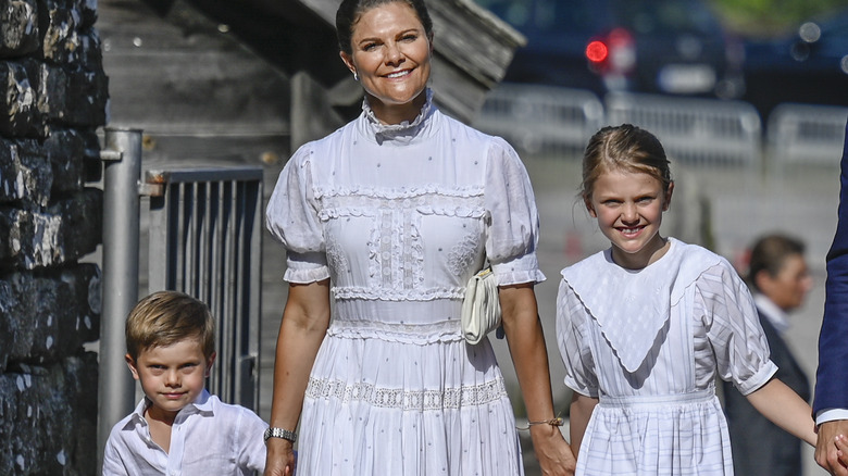 Princess Estelle, Prince Oscar, and mother Princess Victoria