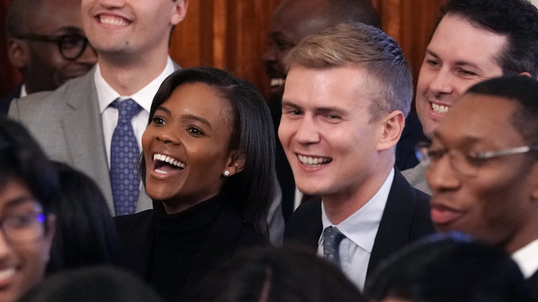 Candace Owens and George Farmer laughing together