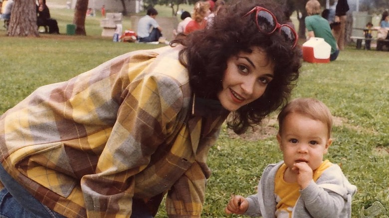 (l-r): Annie Potts and her eldest son, Clay Samuel Senchal