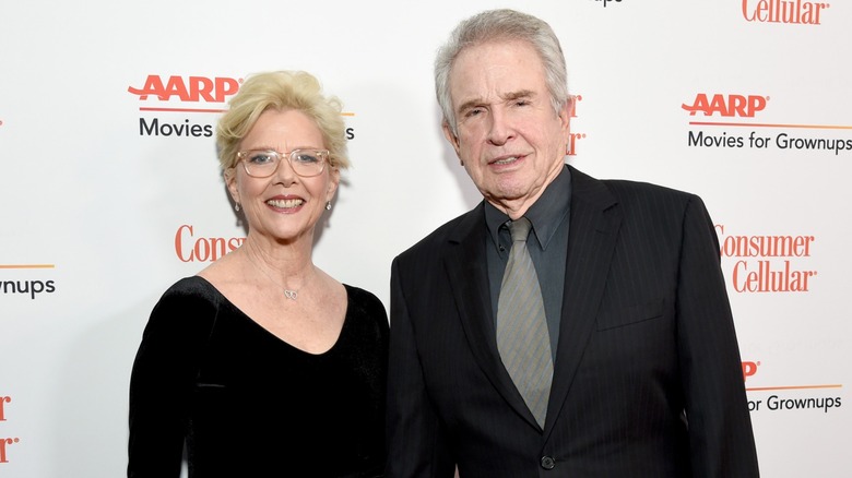 Annette Bening & Warren Beatty attend an AARP red carpet event