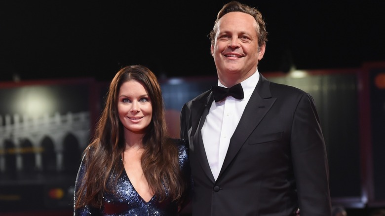 Vince Vaughn posing with wife Kyla Weber