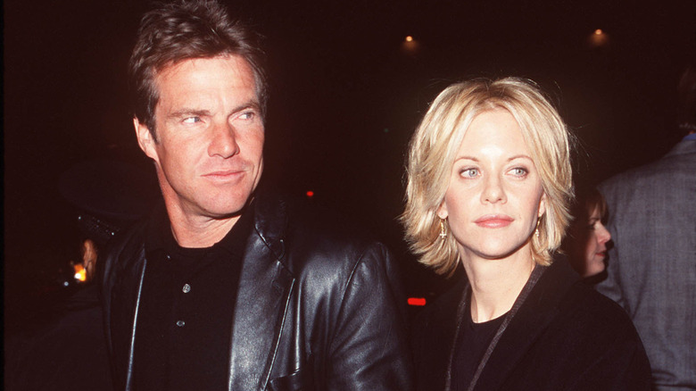 Dennis Quaid and Meg Ryan at the premiere for Hurleyburly in 1998.