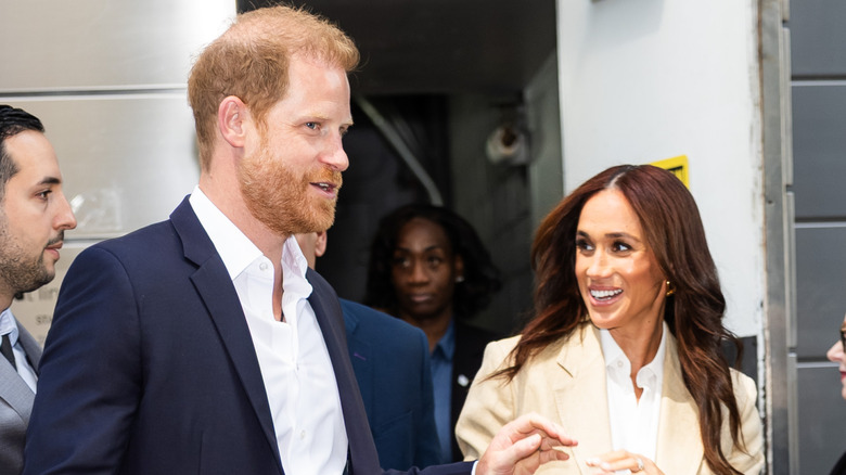 Prince Harry and Meghan Markle walking together