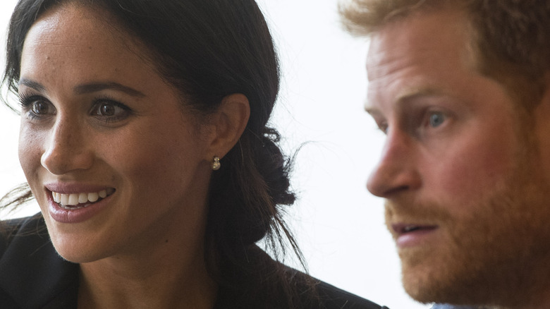 Meghan Markle and Prince Harry smiling 